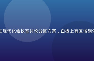 一区资源规划专家在现代化会议室讨论分区方案，白板上有区域划分示意图，专业氛围